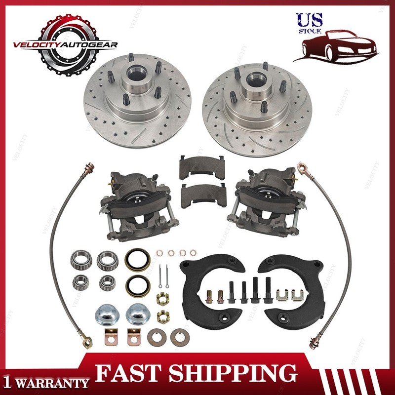 New for Mustang II 11 In Front Disc Brake Kit 5 on 4-3/4 drilled&slotted Rotors