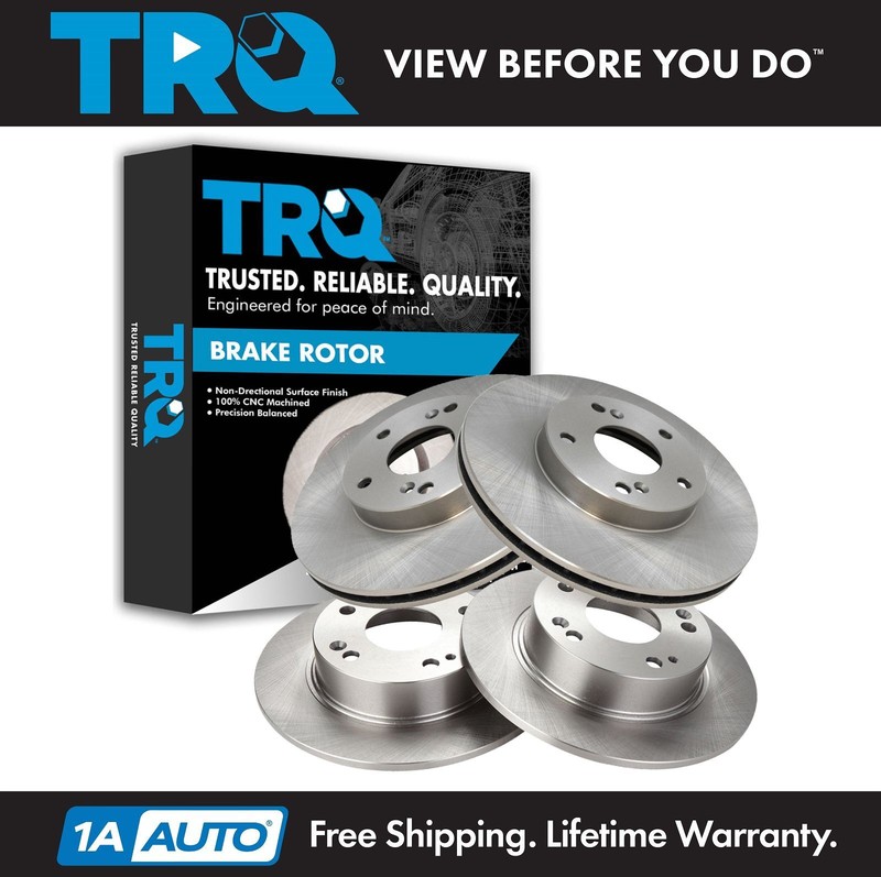 TRQ Front & Rear Disc Brake Rotor Kit for 03-07 Honda Accord New