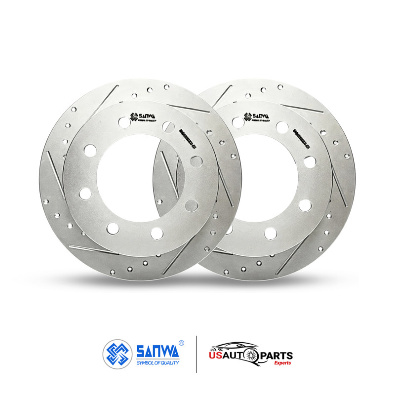 PAIR OF FRONT AND REAR BRAKE ROTOR GEOMET COATED DS FOR CHEVROLET GMC 1999-2003 gallery