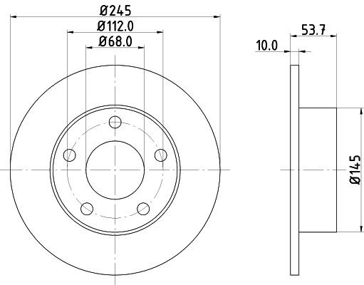 Hella Brake Disc Set Rear 53969PRO For AUDI A6 C5 Avant OEM gallery