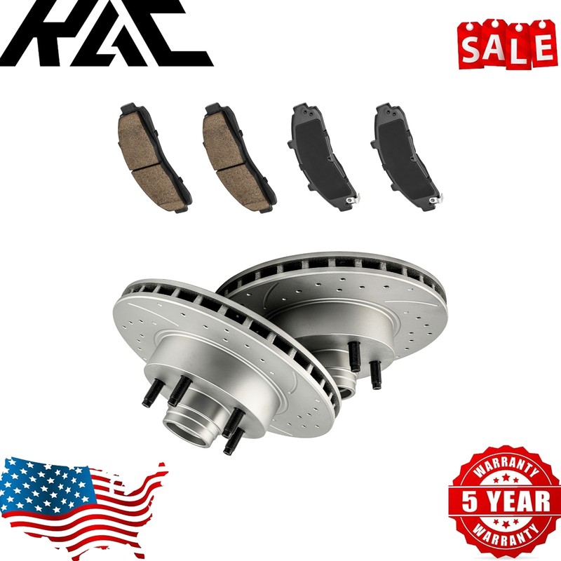 Drilled Brake Rotors And Ceramic Pads Front For 1998-2002 Ford Ranger 54029+D652
