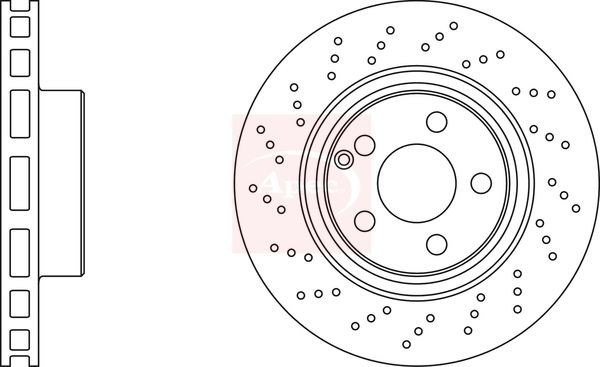 Brake Disc Front Perforated / Vented Fits Mercedes-Benz S-Class APEC DSK2108