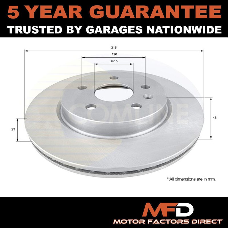Fits Vauxhall Insignia 2008-2017 + Other Models MFD Rear Brake Disc #1