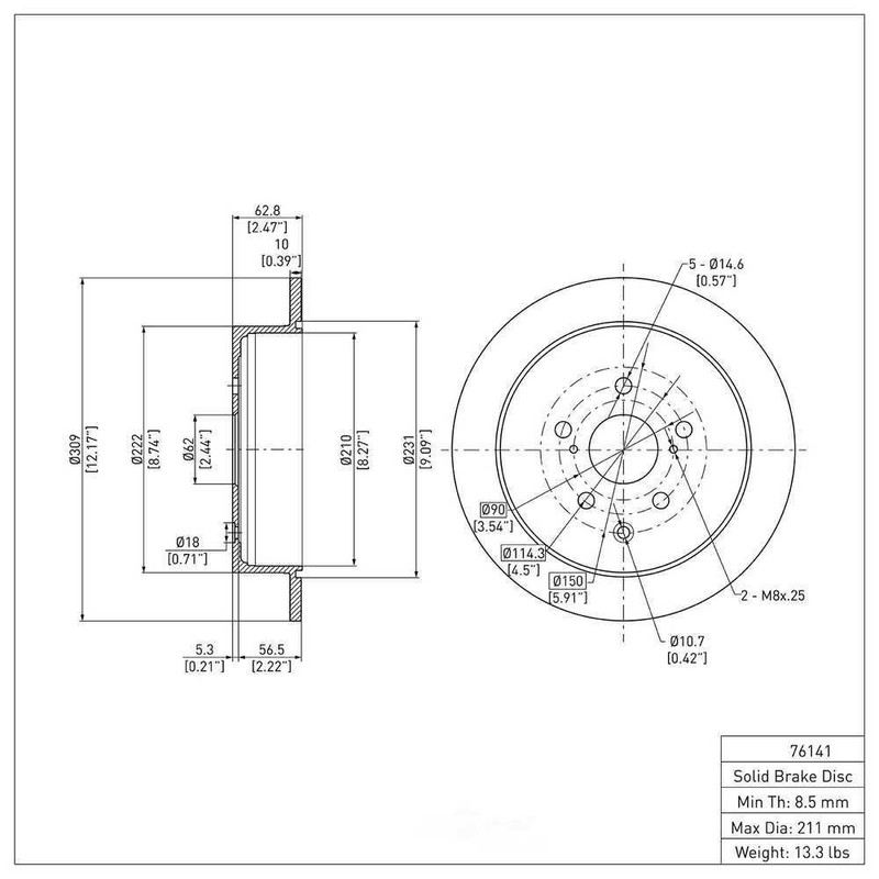 Rr Disc Brake Rotor DFC 600-76141 gallery