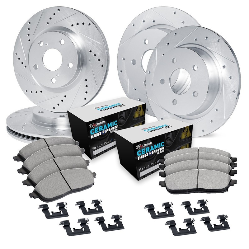 WGTH2-27017 R1 Concepts Brake Disc and Pad Kits 4-Wheel Set Front & Rear for 960