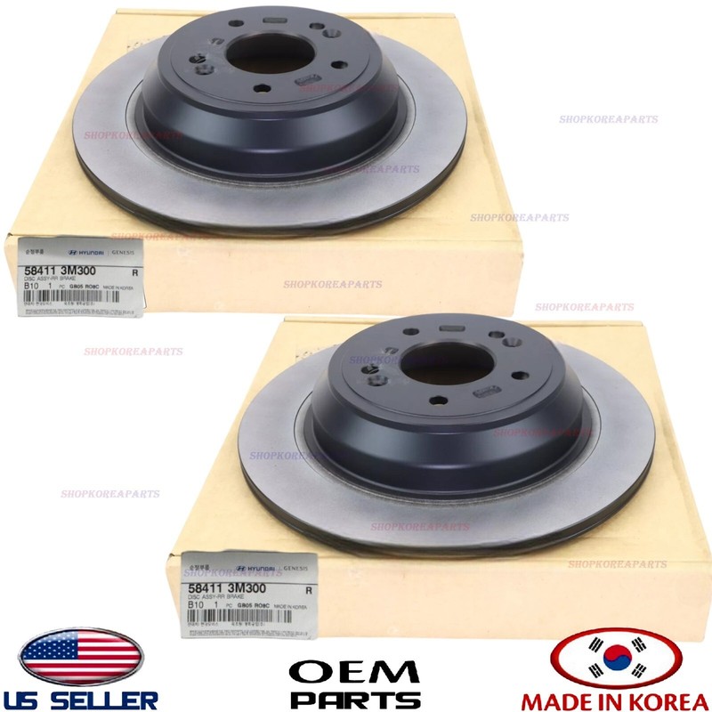 Genuine Rear Disc Brake Rotor Assy ⭐OEM⭐set 2pcs⭐ HYUNDAI KIA *See Compatibility