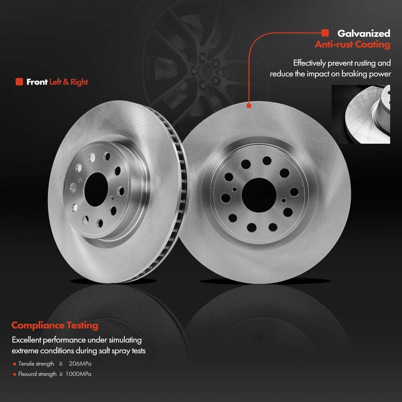 Front Disc Brake Rotor & Ceramic Brake Pads for Lexus LS460 2007-2013 2016-2017 gallery