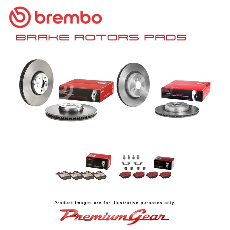 Front+Rear Brembo Composite Disc Rotors+NAO Brake Pads for BMW X7 G07 2019-2023