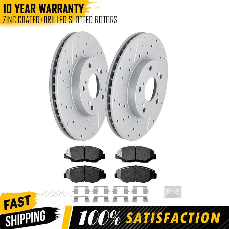 Front Brake Rotors Ceramic Pads For Honda Accord Element CR-V CR-Z 2002 – 2016