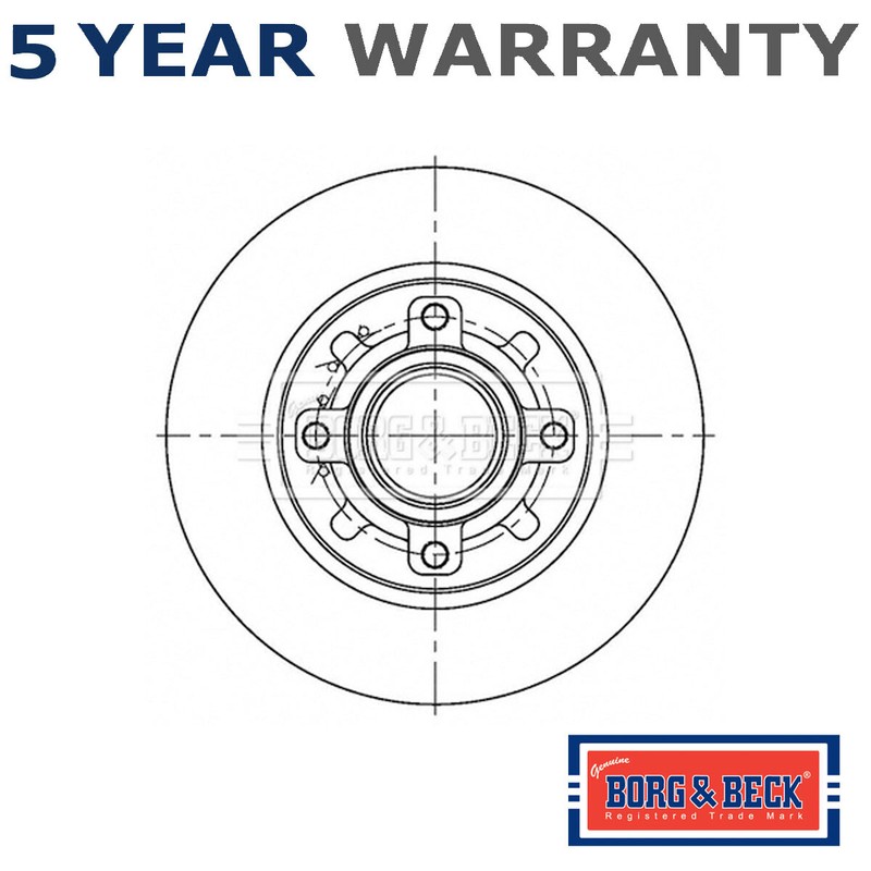 Borg & Beck Rear Brake Disc Fits Peugeot 2008 208 1.2 1.5 HDi TD 1.6 1623835180