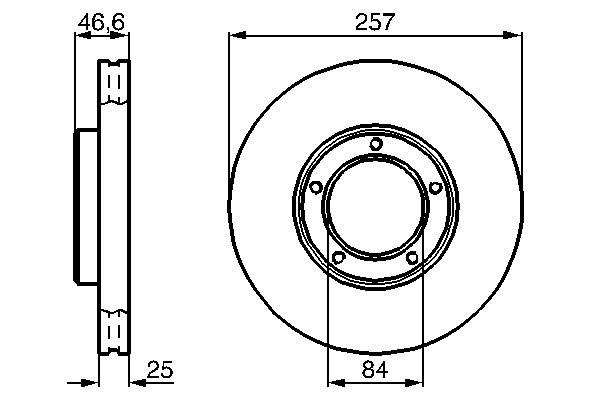 2x Brake Discs Pair Vented fits TOYOTA HILUX Mk5 2.2 Front 89 to 94 4Y 257mm Set gallery
