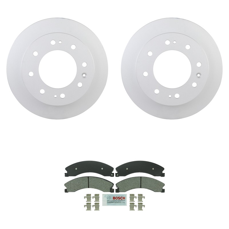 Bosch Front 355mm Rotors Blue Ceramic Disc Brake Pad Kit For Sierra 2500 3500 HD