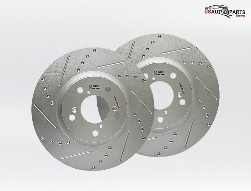 PAIR OF BRAKE ROTOR FRONT VENTED & GEOMET COATED D&S 320 mm FOR HONDA TL 09-14