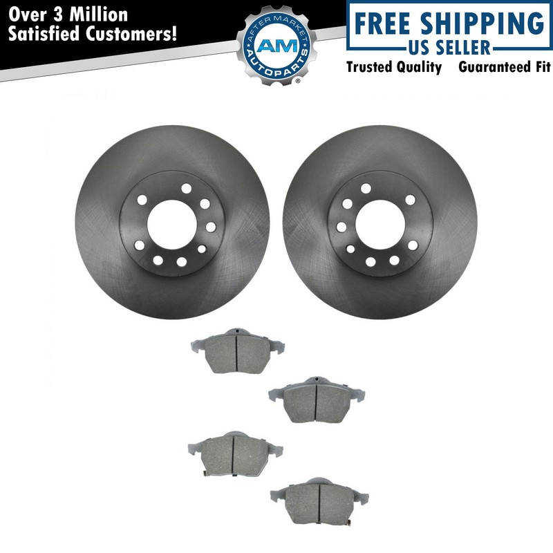 Front Ceramic Brake Pad & Rotor Kit for Saab 9-3 9-5 Saturn L Series