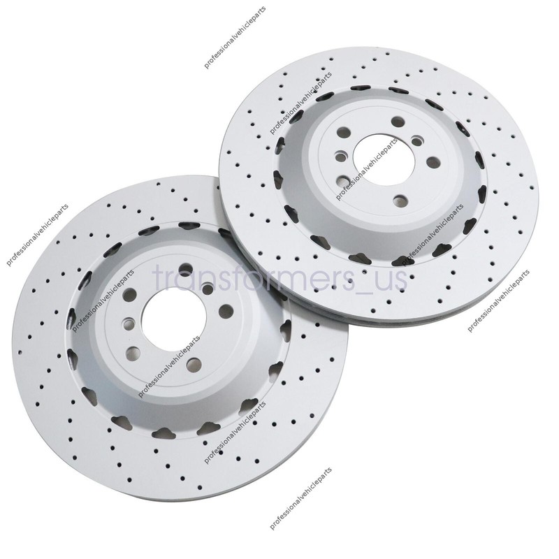 2PCS Rear Vented & Drilled Disc Brake Rotors Fit For BMW F06 F10 F13 M5 2012-19 gallery