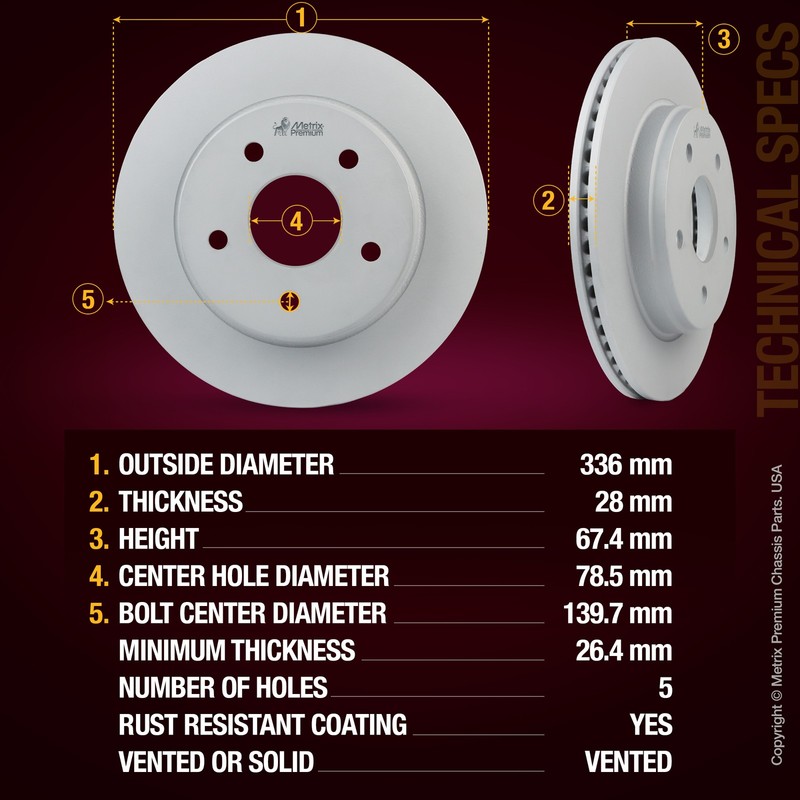 Front Brake Rotor + Ceramic Disc Brake Pad Set Kit for 07-09 Chrysler Aspen gallery
