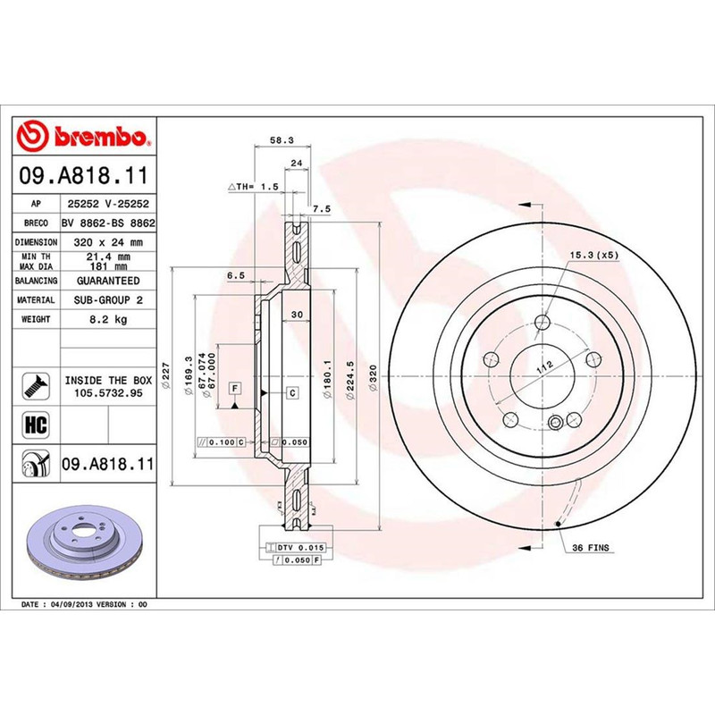 Brembo Rear Brake Kit Ceramic Pads Sensors & Disc Rotors For Mercedes C216 W221 gallery