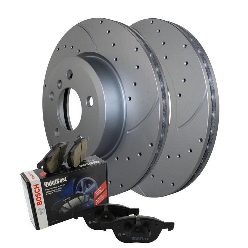 Front Brake Kit 325mm Drilled Slotted Rotors & Bosch Ceramic Pads For BMW E83 X3