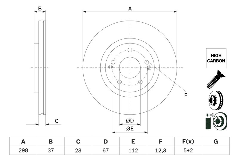 Bosch 0 986 479 H05 Brake Disc for Ssangyong gallery