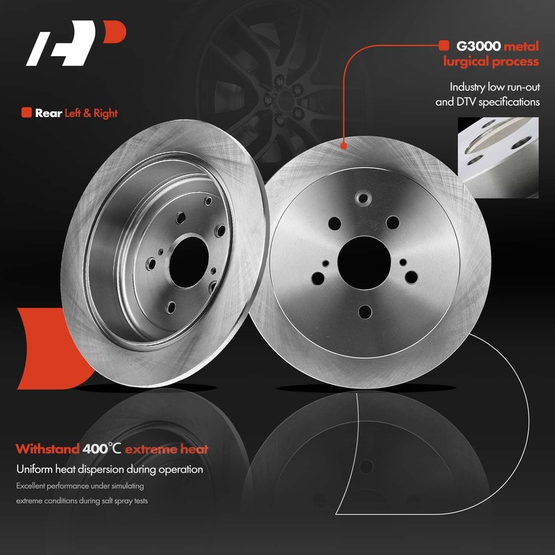 Front & Rear Disc Brake Rotors & Ceramic Brake Pads for Lexus RX350 10-15 Toyota gallery