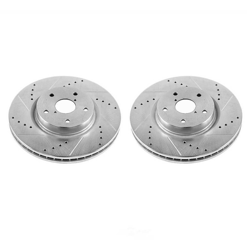 Disc Brake Rotor Set-Front Drilled, Slotted and Zinc Plated Brake Rotor Pair