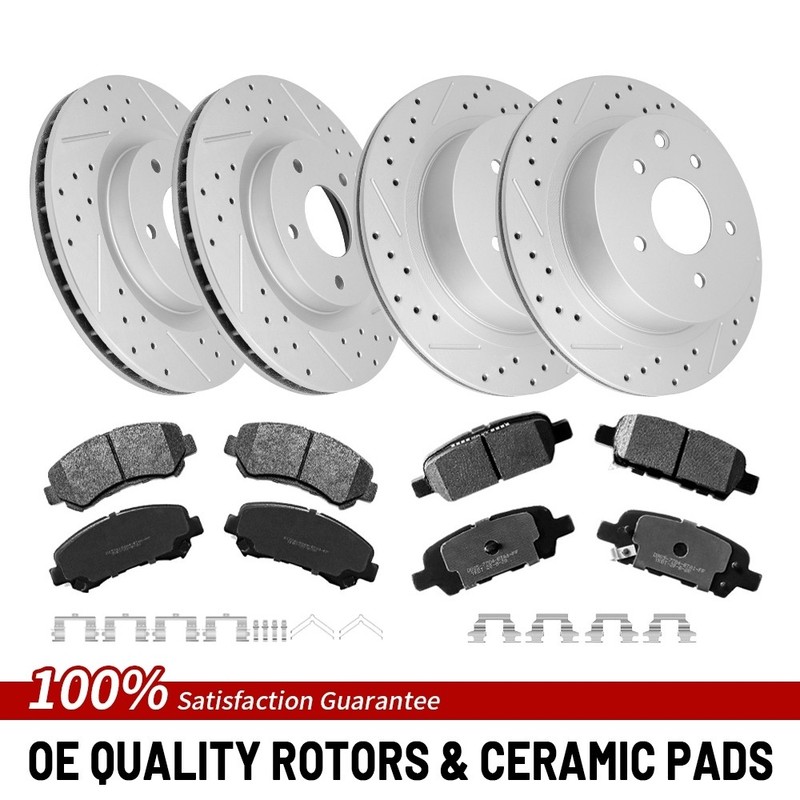 Front & Rear Brake Rotor Pad For 2008-2013 Nissan Rogue 2014-2015 Rogue Select