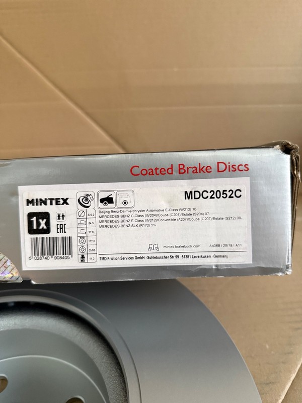 Front Brake Disc Fits Mercedes C E SLC SLK A2044210812 Mintex MDC2052C gallery