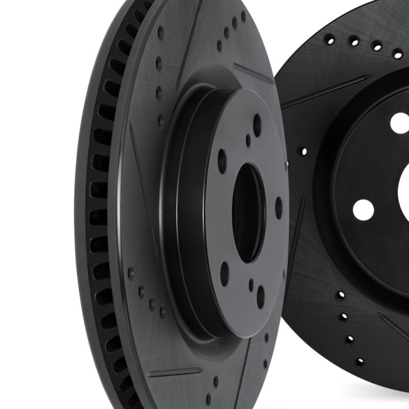 For Nissan X-Trail 2017-2024 Rotor Set | Black | Drilled And Slotted gallery