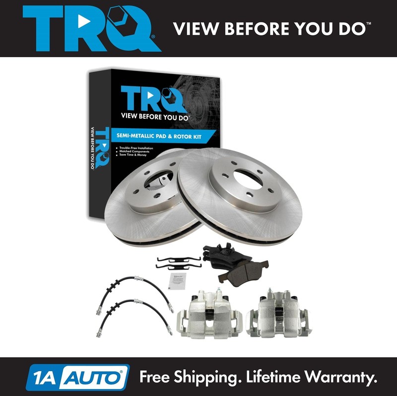 TRQ Front Brake Pad & Rotor Kit Semi-Metallic Fits Ford Mazda Mercury