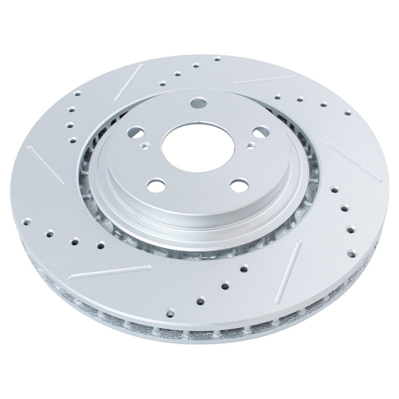 Front Posi Ceramic Disc Brake Pads & Performance Drilled Slotted Rotors gallery