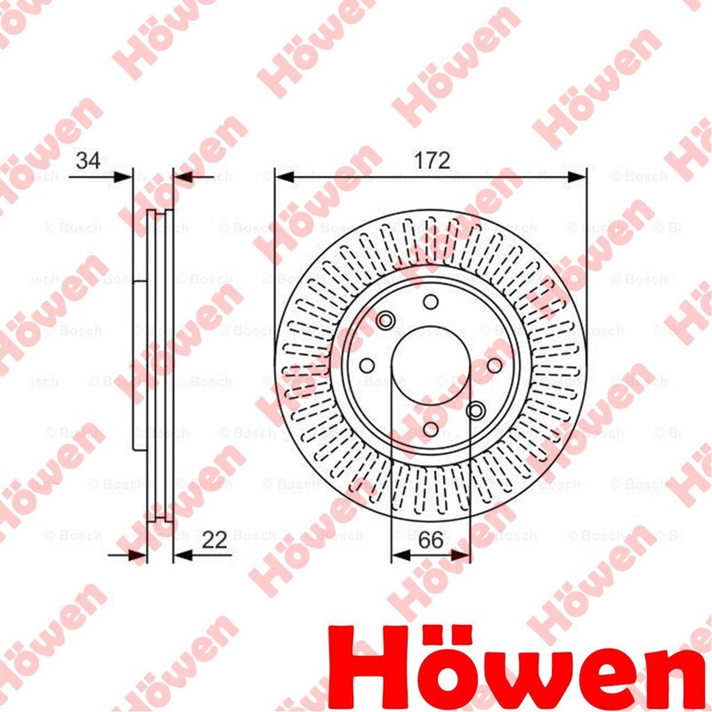 Fits Peugeot Citroen Vauxhall Opel DS Citro�n Brake Discs Front Howen
