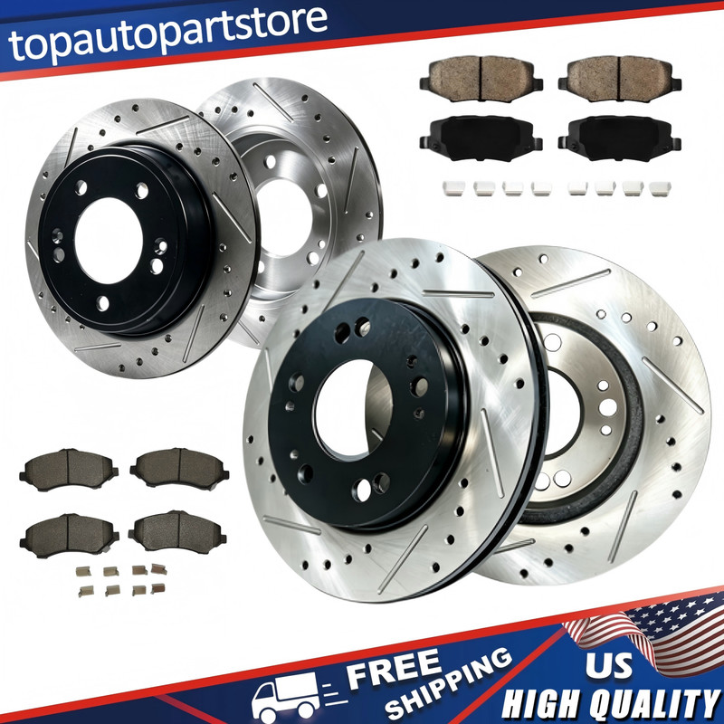 302mmFront & 316mmRear Drilled Slotted Rotor Brake Pad for 2018 Jeep Wrangler JK