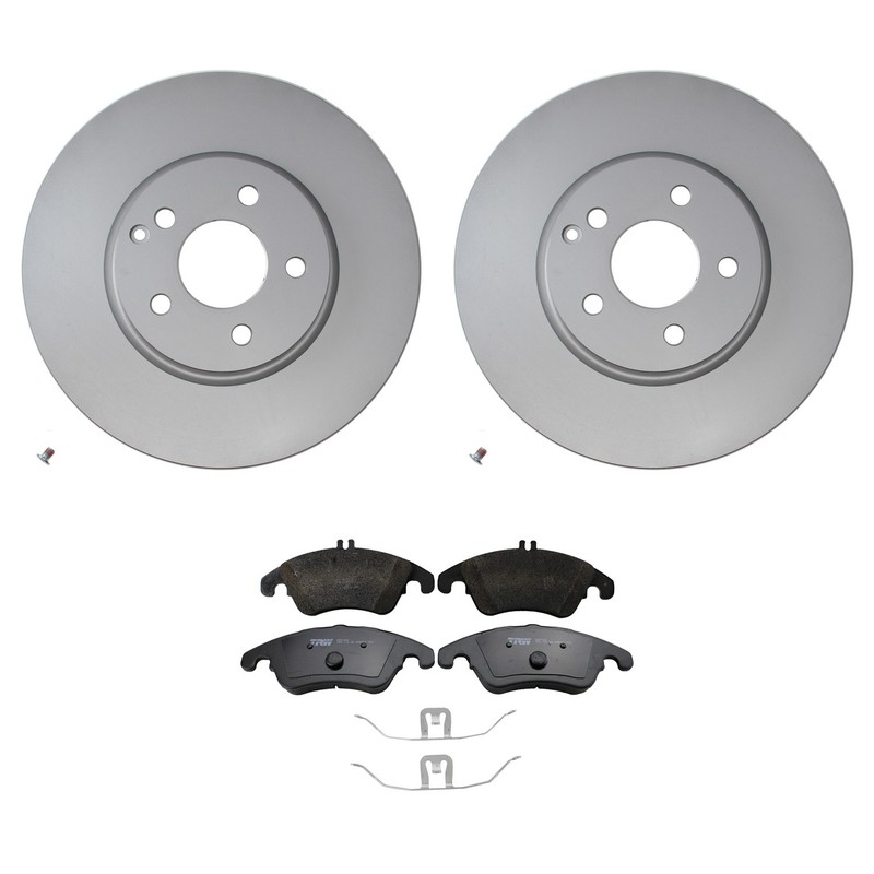Hella Front Rotors TRW Pro Low-Met Disc Brake Pads Kit For W204 C300 C207 E400