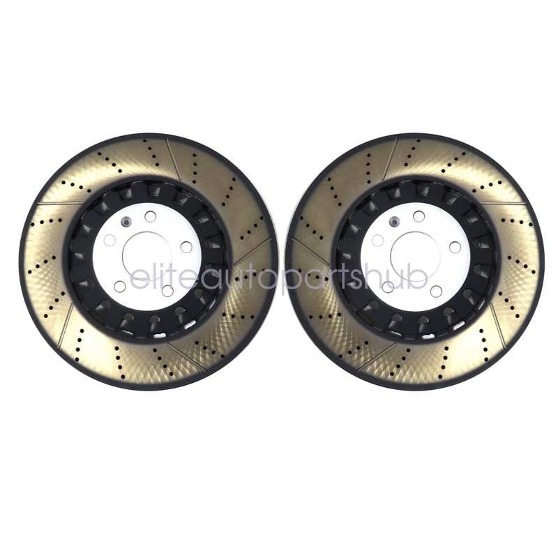 375mm Pair Front Vented Brake Disc Rotors Performance For Audi A6 A8 Q7 Q8 17-21 gallery