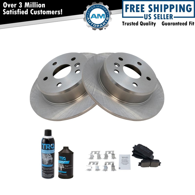 Rear Ceramic Brake Pad & Rotor Kit w/Fluids for 01-03 Toyota Highlander AWD