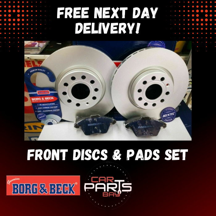 VW CADDY GOLF JETTA PASSAT POLO FRONT BRAKE DISCS AND PADS *COATED BORG & BECK*