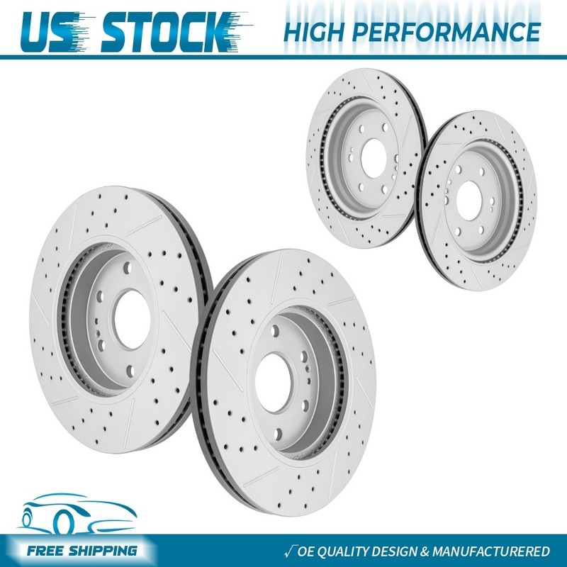 Front+Rear Drilled Disc Brake Rotors for Chevy Silverado 1500 Tahoe Sierra 1500