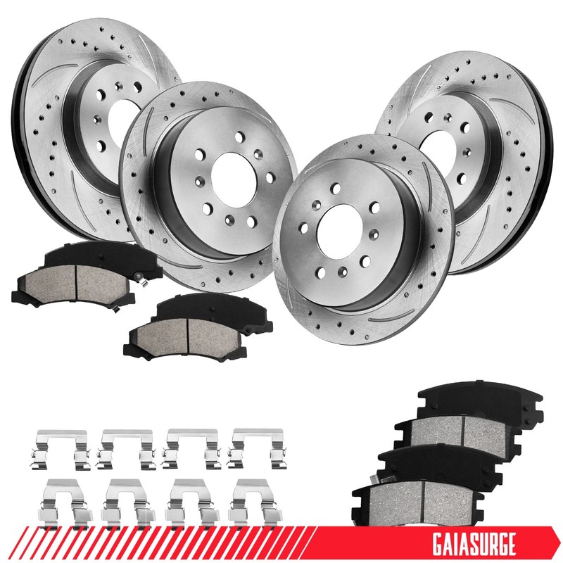 Front Rear Brake Rotors + Brake Pads for 2006 2007-2010 Chevy Impala Monte Carlo