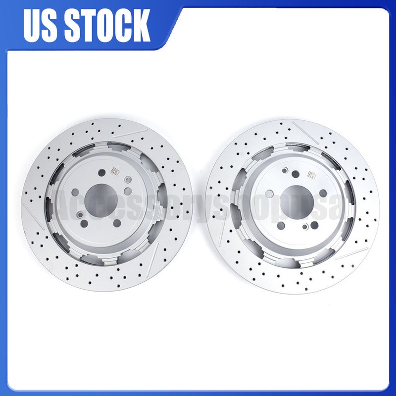 NEW Rear Brake Rotors Kit Fits For Benz W222 S450 S63 S65 AMG 2014-2020