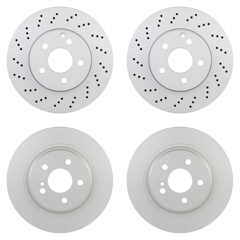 Bosch QuietCast Front Rear Rotors Disc Brake Pad Kit For Mercedes-Benz W212 E550