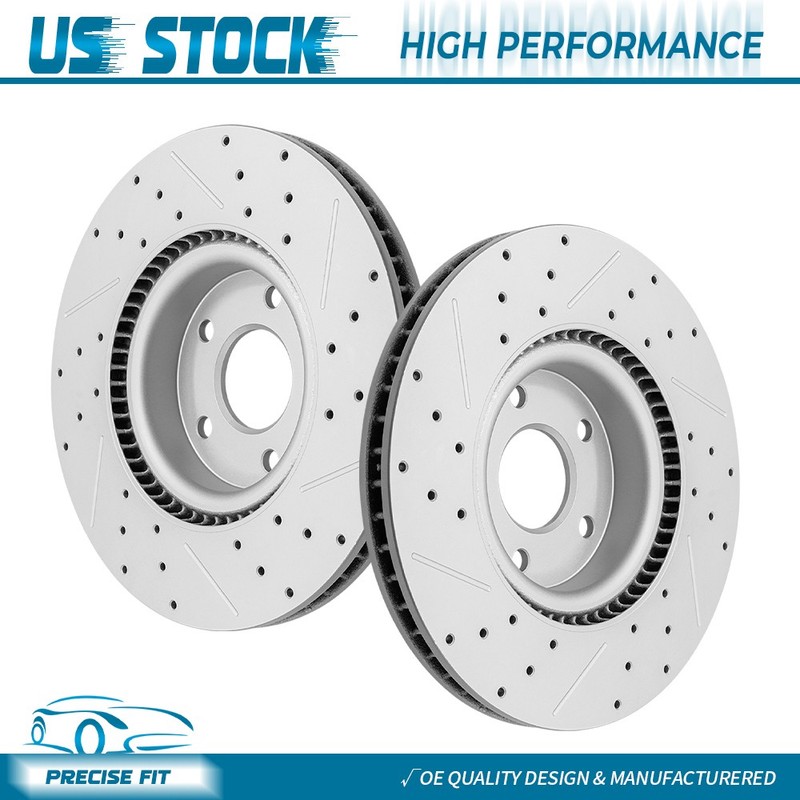 Front Drilled Disc Brake Rotors for 2020-2022 2023 2024 Ford Escape Corsair Gas