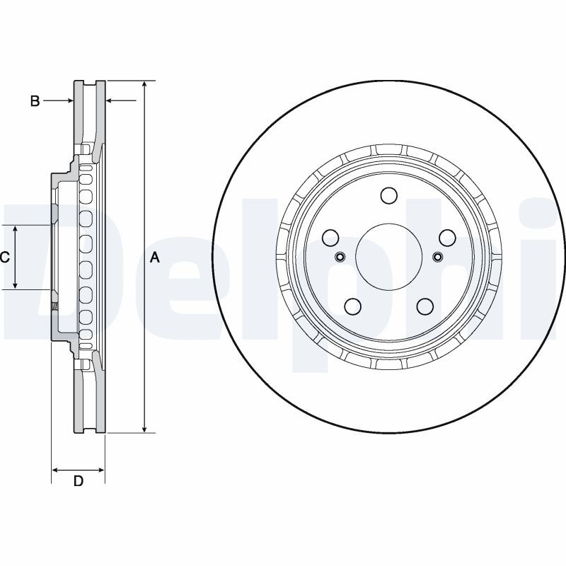2X BG4691C DELPHI Brake Disc for LEXUS,TOYOTA,TOYOTA (GAC)