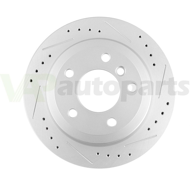 For 2007-2013 BMW 328i Drilled Slotted Rear Discs Brake Rotors and Ceramic Pads gallery