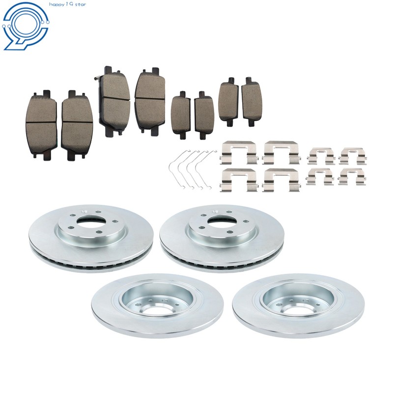 Front & Rear Disc Brake Rotors & Ceramic Brake Pads For Chevrolet Malibu 17-20 gallery
