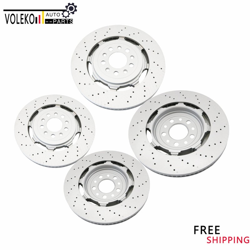 Front Rear Brake Rotors For 2017 2018 19 20 21 22 23 24 Alfa Romeo Quadrifoglio