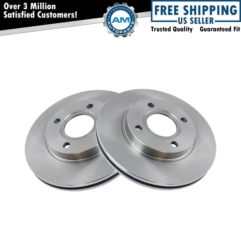 4 Stud Front Disc Brake Rotors Pair Set Kit for 00-04 Ford Focus New