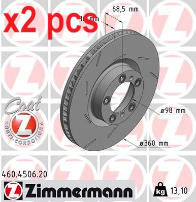 X2 PCS L&R SIDES FRONT BRAKE DISC 460.4506.20