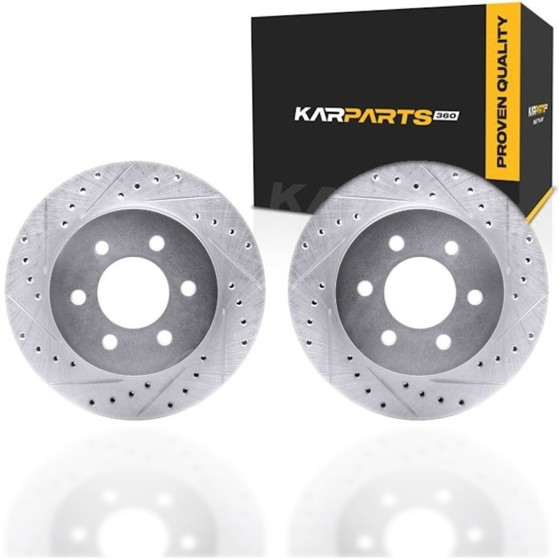 For Dodge Dakota 1997 1998 Rotors | Silver | Drilled And Slotted