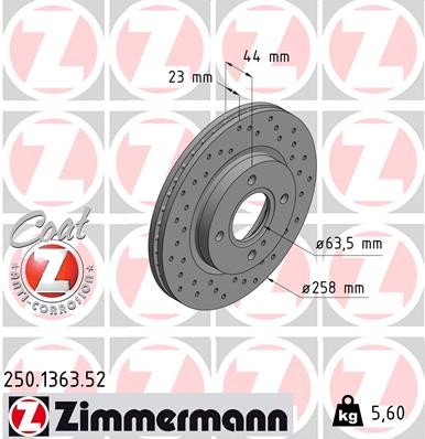 Zimmermann 250.1363.52 Brake Disc for Ford gallery
