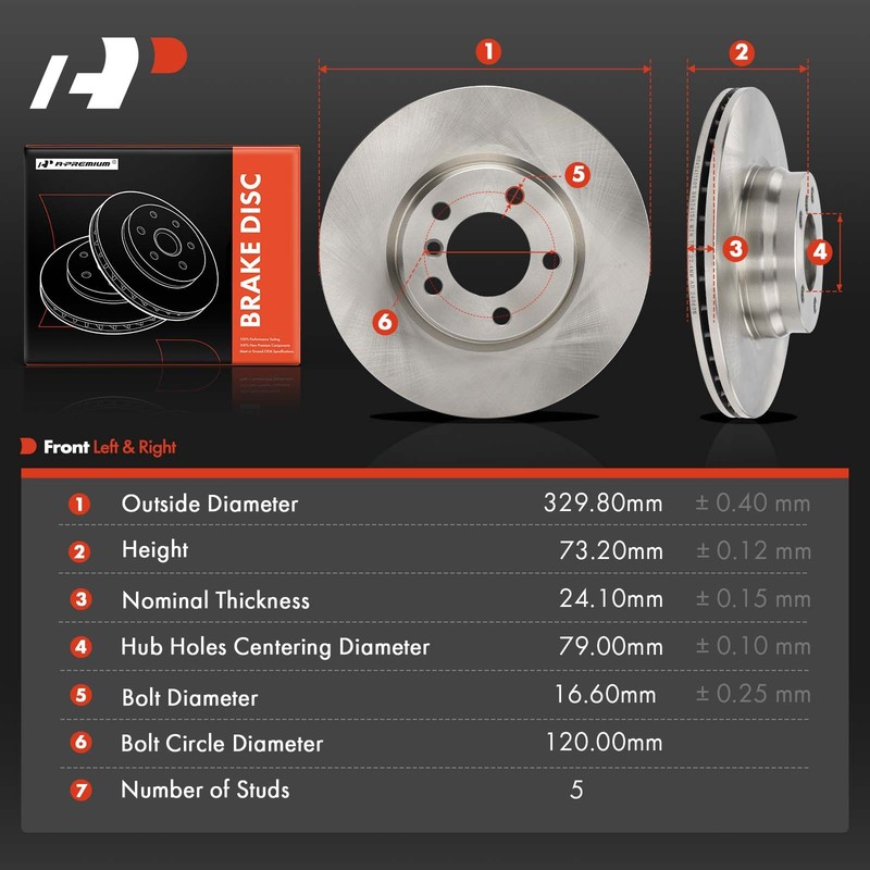 A-Premium Front Side Disc Brake Rotors for BMW 328i 13-15 228i 328d 428i xDrive gallery
